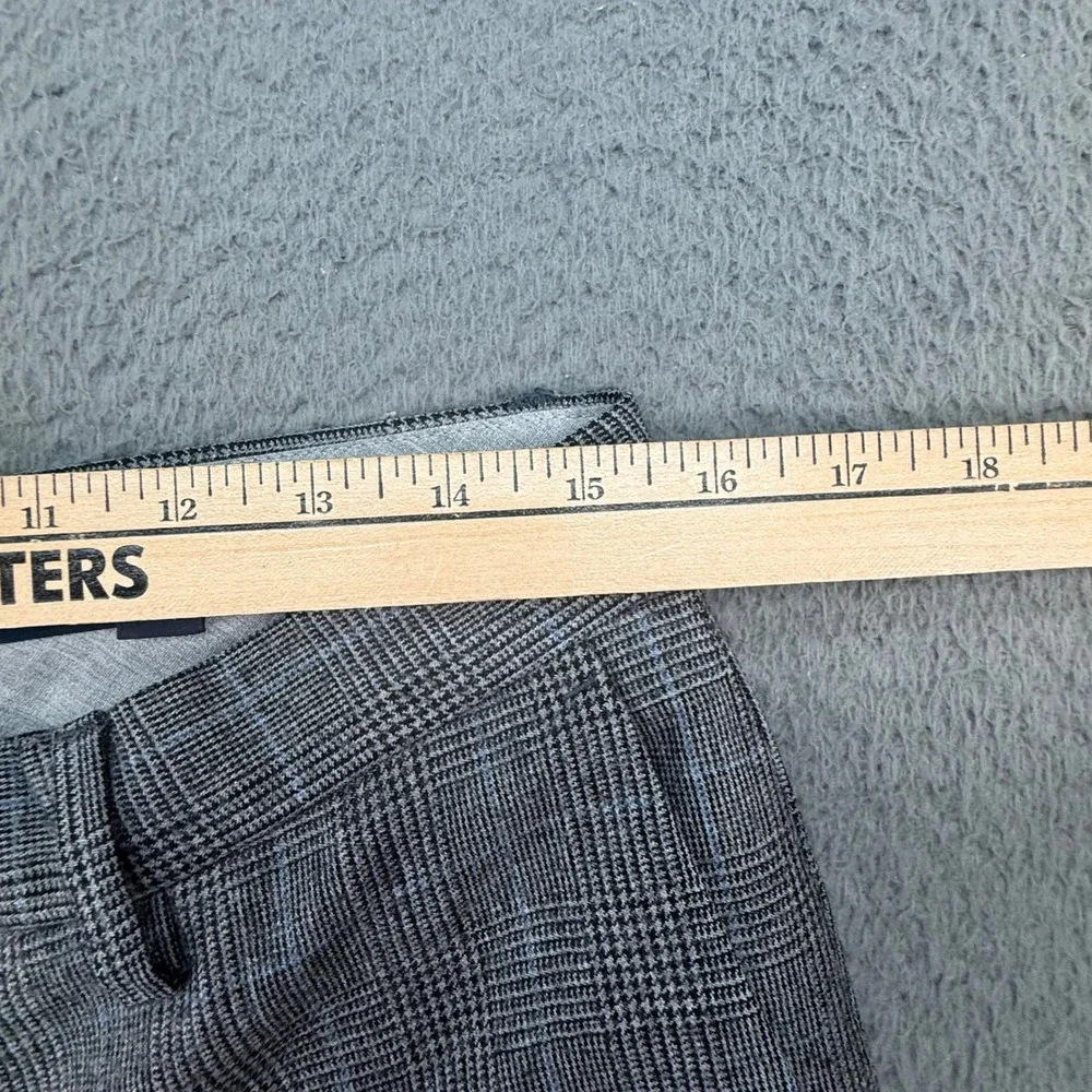 Banana Republic Dress Pants Mens 31x32 Grey Glen Plaid 100% Wool Tailored Slim